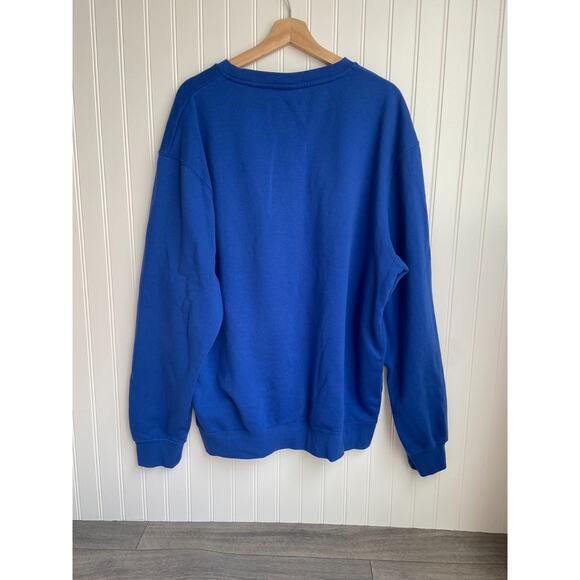 Kansas University Crewneck Sweatshirt Unisex XXL Blue Embroidered Patch College - Picture 4 of 4